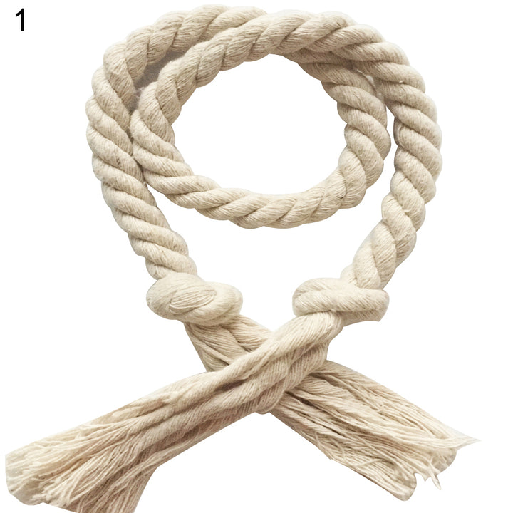 2Pcs Solid Color Weaving Cotton Linen Rope Curtain Tieback Holder Home Decor freeshipping - Etreasurs