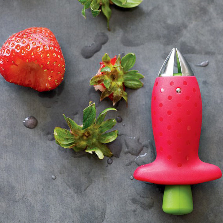 1Pc Strawberry Huller Metal Tomato Stalks Plastic Fruit Leaf Knife Stem Remover Gadget Strawberry Hullers Kitchen Tool freeshipping - Etreasurs