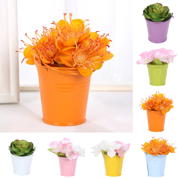 Cute Mini Solid Color Pail Bucket Wedding Party Candy Favours Home Hotel Decor freeshipping - Etreasurs