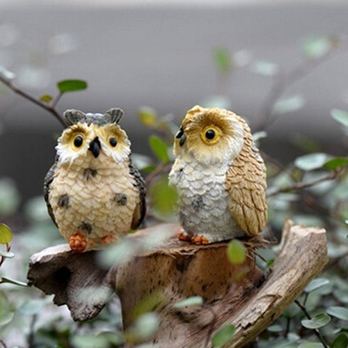 Landscape Owl Doll Resin Fairy Home Garden DIY Decor Micro Ornaments Decoration freeshipping - Etreasurs