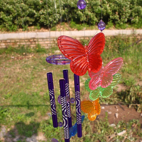 1Pc Creative Bright Color Zakka Butterfly Wind Chimes Ornament Home Room Decor freeshipping - Etreasurs