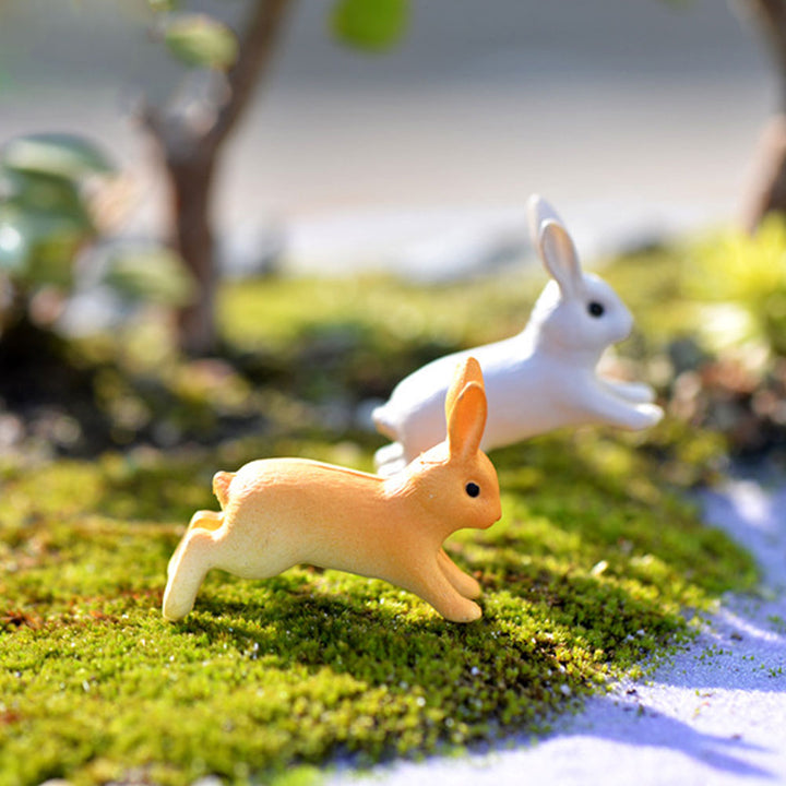 2Pcs Rabbit Ornament Miniature Figurine Fairy Garden Terrarium Landscape Decor freeshipping - Etreasurs