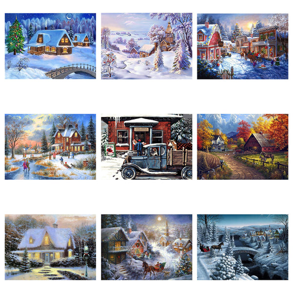 5D Full Resin Diamond Painting DIY Winter Scenery Cross Stitch Christmas Decor freeshipping - Etreasurs