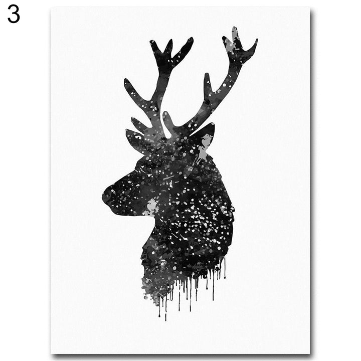 Fashion Christmas Deer Head Animal Minimalist Canvas Poster Painting Wall Decor freeshipping - Etreasurs