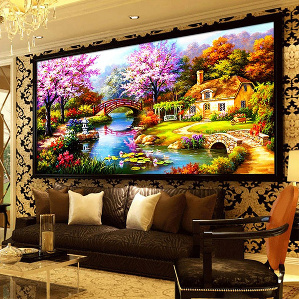 Scenic Plant Flower House Landscape 5D Diamond Painting DIY Wall Decor Craft freeshipping - Etreasurs