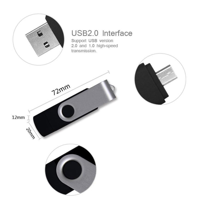 64/128 GB USB Flash Drive Pendrive Fashion Metal OTG USB 2.0 Cle USB GB USB Memory Stick freeshipping - Etreasurs