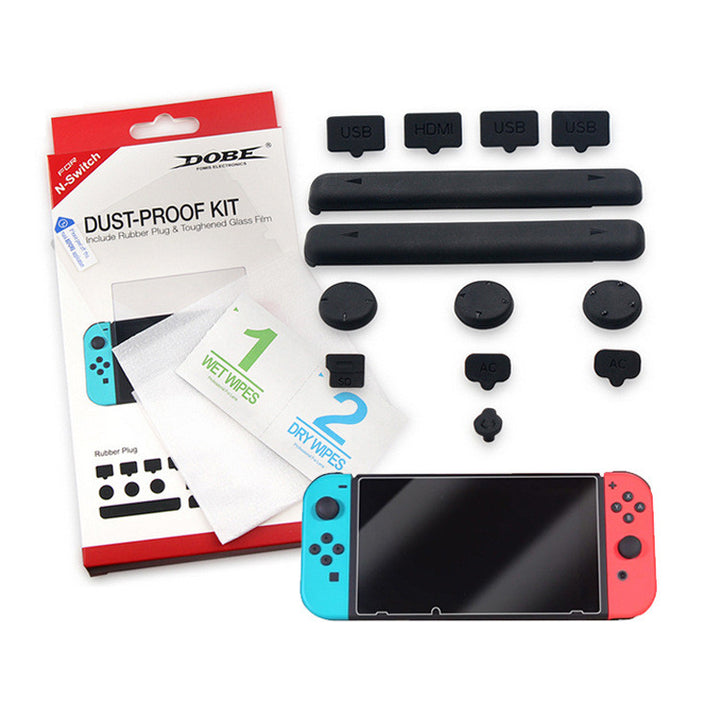 Rubber Dustproof Plug Kit for Nintendo Switch Dust Plug Tempered Glass Screen Protector freeshipping - Etreasurs