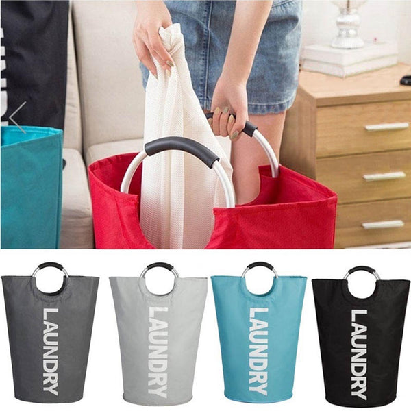 Lightweight Solid Color Waterproof Laundry Clothes Bag Holder Container Basket freeshipping - Etreasurs