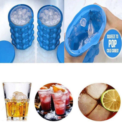 Reusable Silicone Ice Cube Bag Maker Cubes Ball Save Wine Gel Space Genie Bucket freeshipping - Etreasurs