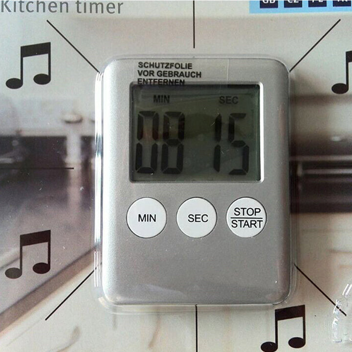 Super Thin LCD Digital Screen Kitchen Timer Square Cooking Count Up Countdown Alarm Magnet Clock Temporizador freeshipping - Etreasurs