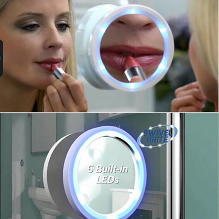 Best 8 LED Magnifying Glass Travel Makeup Mirror Lights Swivel freeshipping - Etreasurs