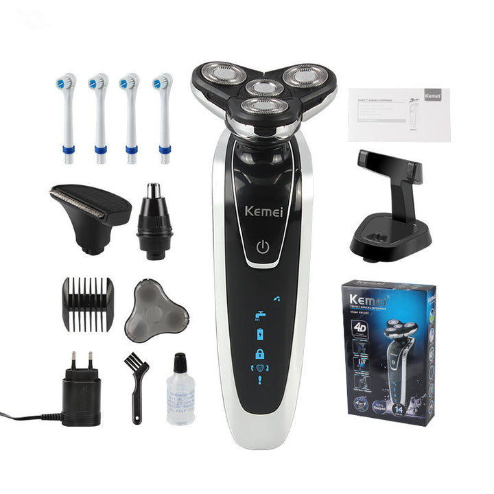 4 In 1 3D Floating Rechargeable Electric Shaver 4 Blades Washable Electric Shaving Razors Multifunction Face Care freeshipping - Etreasurs