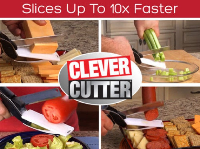 2 In 1 Clever Cutter Knife and Cutting Board Scissors Smart Tool As Seen on TV freeshipping - Etreasurs