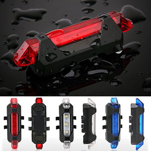 New 5 LEDs USB Rechargeable Cycling Bike Bicycle Rear Safety Tail Warning Light freeshipping - Etreasurs