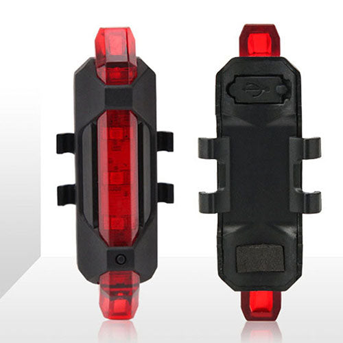 New 5 LEDs USB Rechargeable Cycling Bike Bicycle Rear Safety Tail Warning Light freeshipping - Etreasurs
