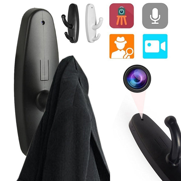 Home Hidden Pinhole Clothes Hook Camera Motion Detection Audio Video Recorder freeshipping - Etreasurs