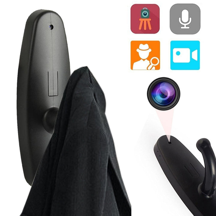 Home Hidden Pinhole Clothes Hook Camera Motion Detection Audio Video Recorder freeshipping - Etreasurs