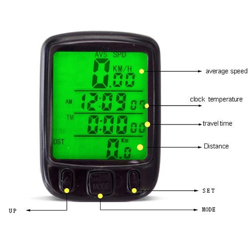 Bicycle Cycling Computer LCD Odometer Waterproof Backlight Bike Cycle Speedometer freeshipping - Etreasurs