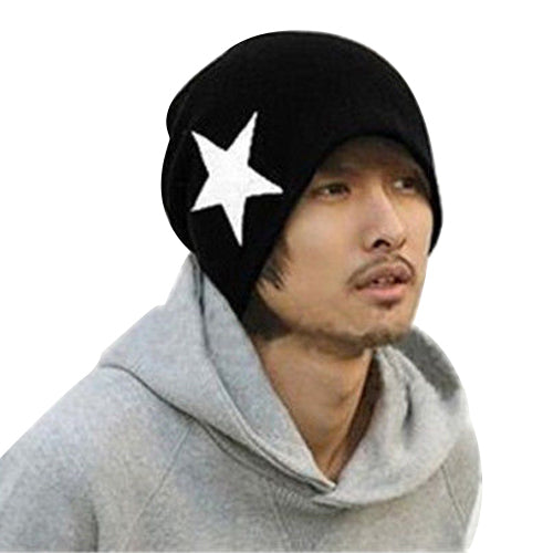 Cool Unisex Women Men Pentacle Star Warm Hip-Hop Knit Cap Ski Skull Beanie Hat freeshipping - Etreasurs