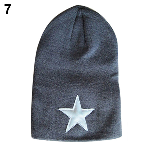 Cool Unisex Women Men Pentacle Star Warm Hip-Hop Knit Cap Ski Skull Beanie Hat freeshipping - Etreasurs