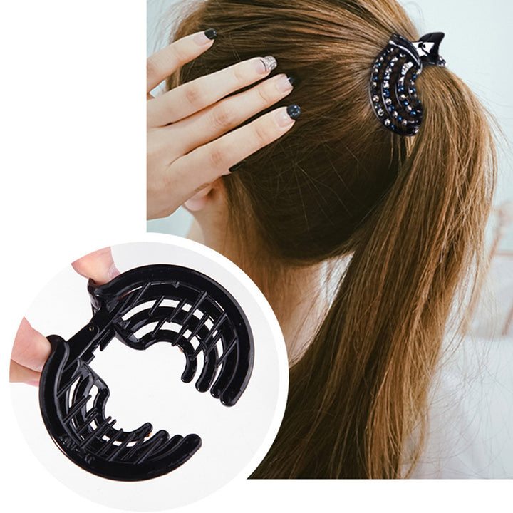 Fashion Women Nest Expanding Bling Rhinestone Hairpin Hair Claw Clip Bun Holder freeshipping - Etreasurs