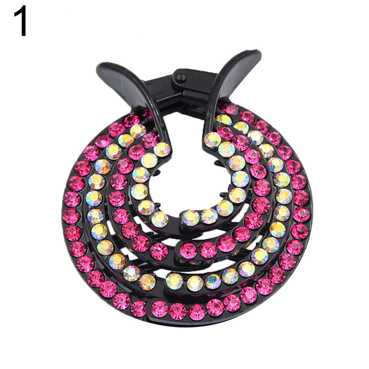 Fashion Women Nest Expanding Bling Rhinestone Hairpin Hair Claw Clip Bun Holder freeshipping - Etreasurs