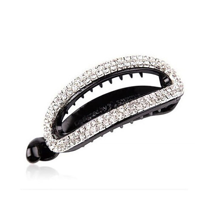 Women Fashion Hollow Rhinestone Hairpin Banana Clip Hairclip Ponytail Holder freeshipping - Etreasurs