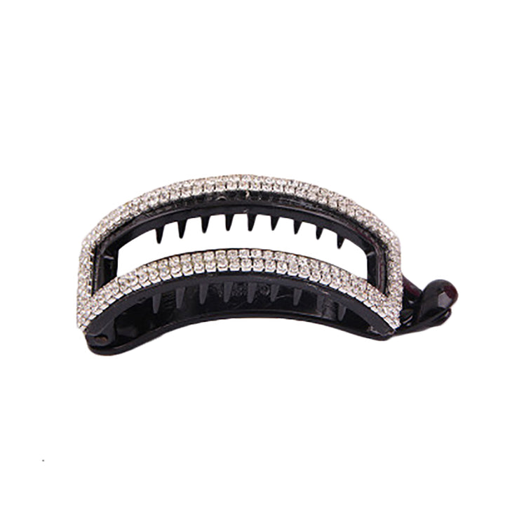 Women Fashion Hollow Rhinestone Hairpin Banana Clip Hairclip Ponytail Holder freeshipping - Etreasurs