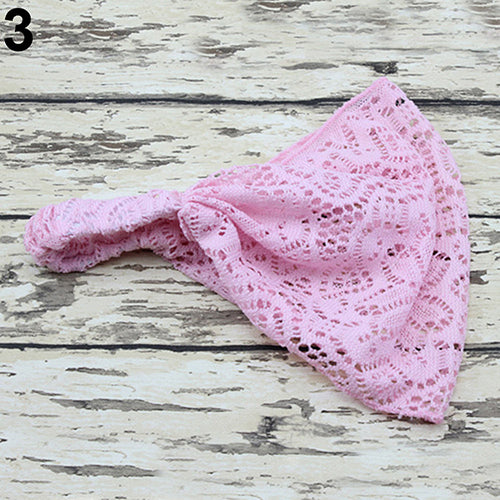 Women Fashion Bandanas Turban Lace Hollow Pattern Hair Band Wide Headband freeshipping - Etreasurs