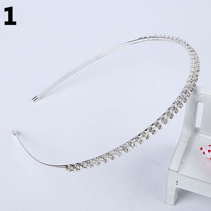 Fashion Women Alloy Rhinestone Headband Sweet Head Piece Hair Band Jewelry freeshipping - Etreasurs