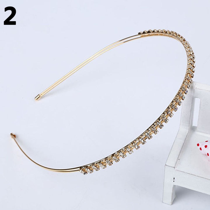 Fashion Women Alloy Rhinestone Headband Sweet Head Piece Hair Band Jewelry freeshipping - Etreasurs