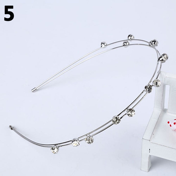 Fashion Women Alloy Rhinestone Headband Sweet Head Piece Hair Band Jewelry freeshipping - Etreasurs