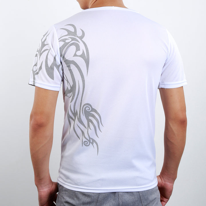 Men's Summer Tattoos Printed Short Sleeve Crew Neck Tee T-Shirt Slim Fit Top freeshipping - Etreasurs