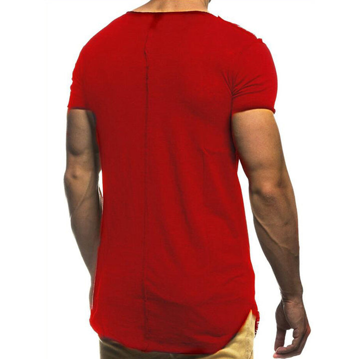 Casual Men Summer Cotton Tee Solid Color Round Neck Short Sleeve T-shirt Top freeshipping - Etreasurs