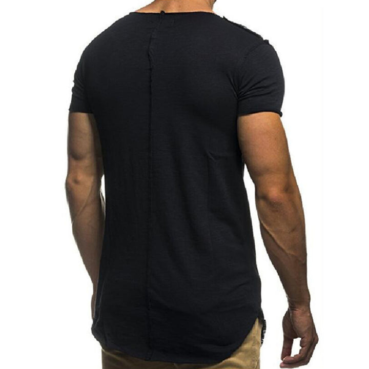 Casual Men Summer Cotton Tee Solid Color Round Neck Short Sleeve T-shirt Top freeshipping - Etreasurs