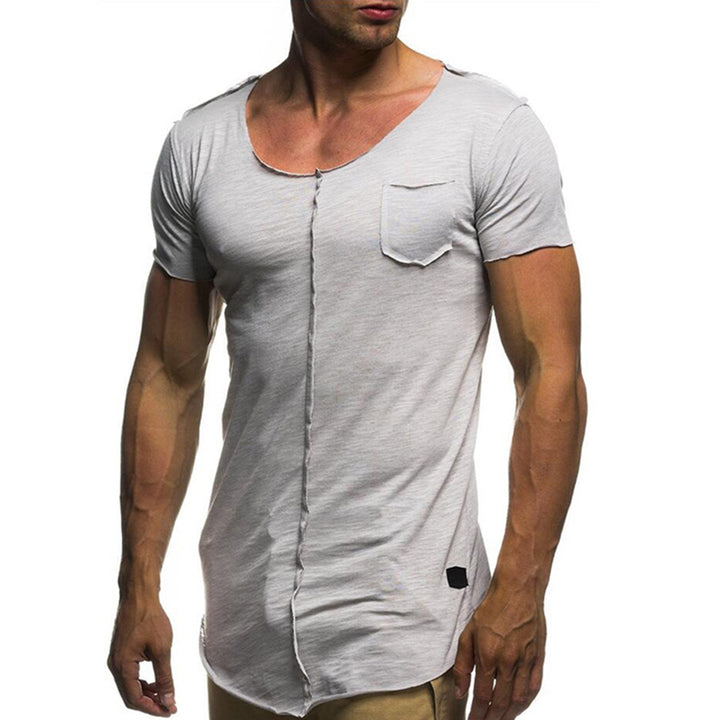 Casual Men Summer Cotton Tee Solid Color Round Neck Short Sleeve T-shirt Top freeshipping - Etreasurs