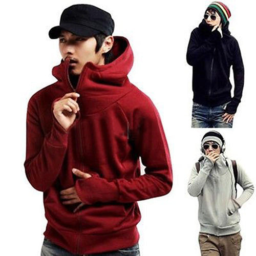 Cool Men Winter Warm Solid Color Gloves Sleeve Hooded Sweatshirt Outwear Jacket freeshipping - Etreasurs