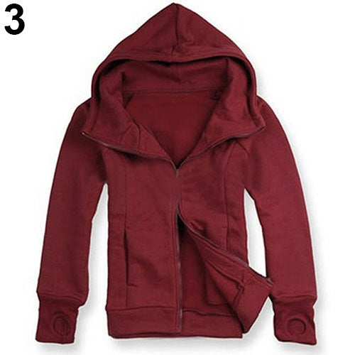 Cool Men Winter Warm Solid Color Gloves Sleeve Hooded Sweatshirt Outwear Jacket freeshipping - Etreasurs