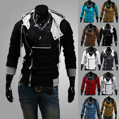 Men Casual Long Sleeve Slim Fit Size Zipper Hoodies Sweatshirt Jacket Outwear freeshipping - Etreasurs