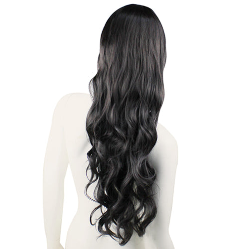 Women's Sexy Fashion Long Wavy Curly Hair Full Wig with Angled Sideswept Bangs freeshipping - Etreasurs