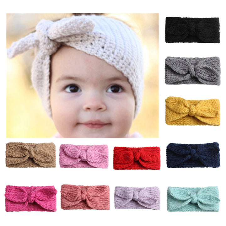 Lovely Bowknot Knitted Soft Elastic Hair Band Infant Baby Headband Headwear freeshipping - Etreasurs