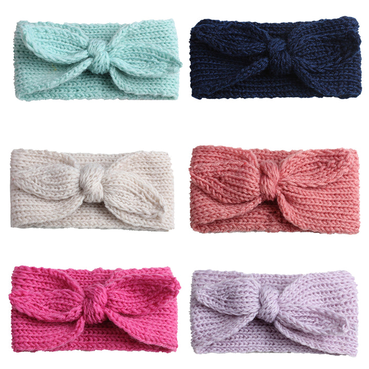 Lovely Bowknot Knitted Soft Elastic Hair Band Infant Baby Headband Headwear freeshipping - Etreasurs