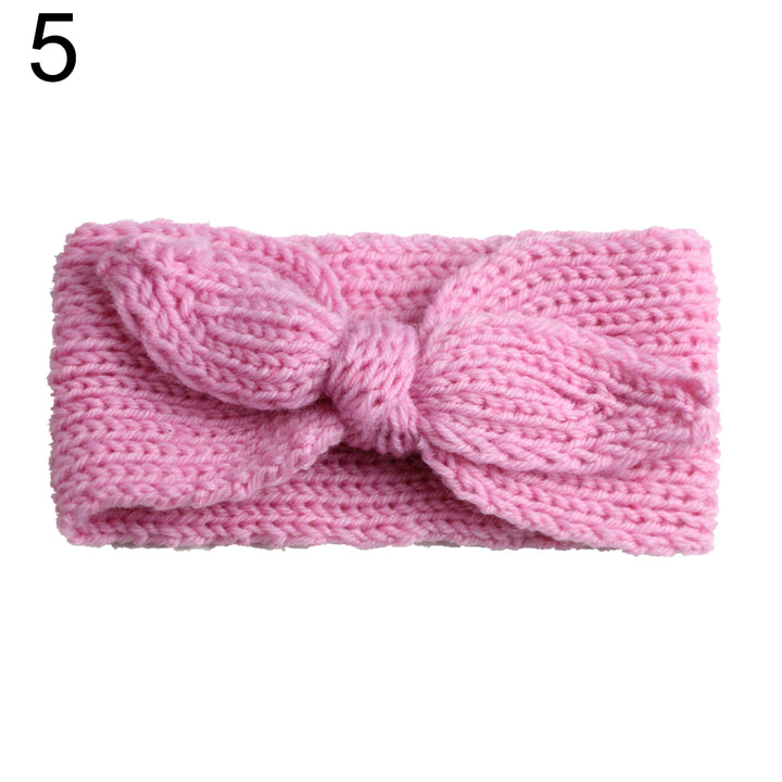 Lovely Bowknot Knitted Soft Elastic Hair Band Infant Baby Headband Headwear freeshipping - Etreasurs