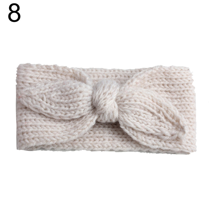 Lovely Bowknot Knitted Soft Elastic Hair Band Infant Baby Headband Headwear freeshipping - Etreasurs