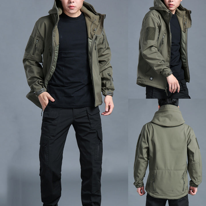 Men Tactical Recon Full Zip Jacket Hoodies Solid Color Military Hooded Coat freeshipping - Etreasurs
