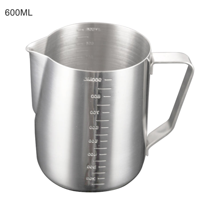 350/600/1000ml Stainless Steel Coffee Cup with Scale Milk Frothing Pitcher freeshipping - Etreasurs
