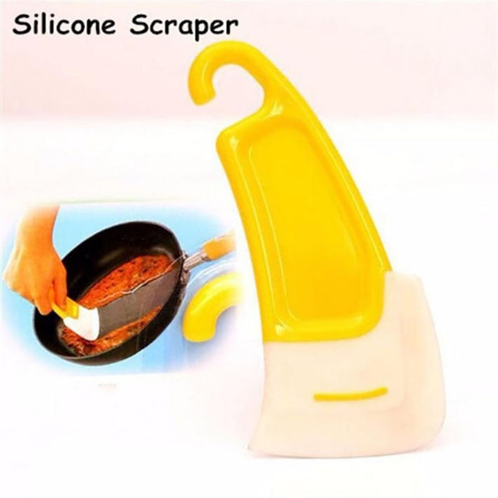 Silicone Fry Pan Dish Non-stick Oil Cleaning Scraper Spatula Brush Kitchen Tool freeshipping - Etreasurs