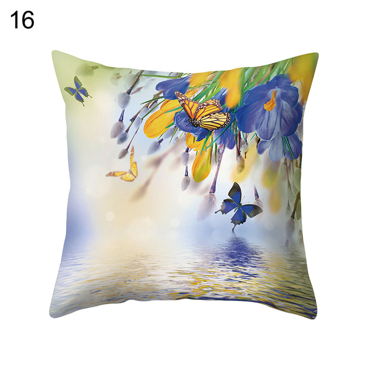 Flower Butterfly Pillow Case Cushion Cover Sofa Bed Car Cafe Office Decoration freeshipping - Etreasurs