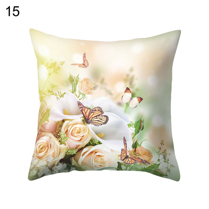 Flower Butterfly Pillow Case Cushion Cover Sofa Bed Car Cafe Office Decoration freeshipping - Etreasurs