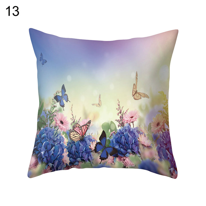 Flower Butterfly Pillow Case Cushion Cover Sofa Bed Car Cafe Office Decoration freeshipping - Etreasurs